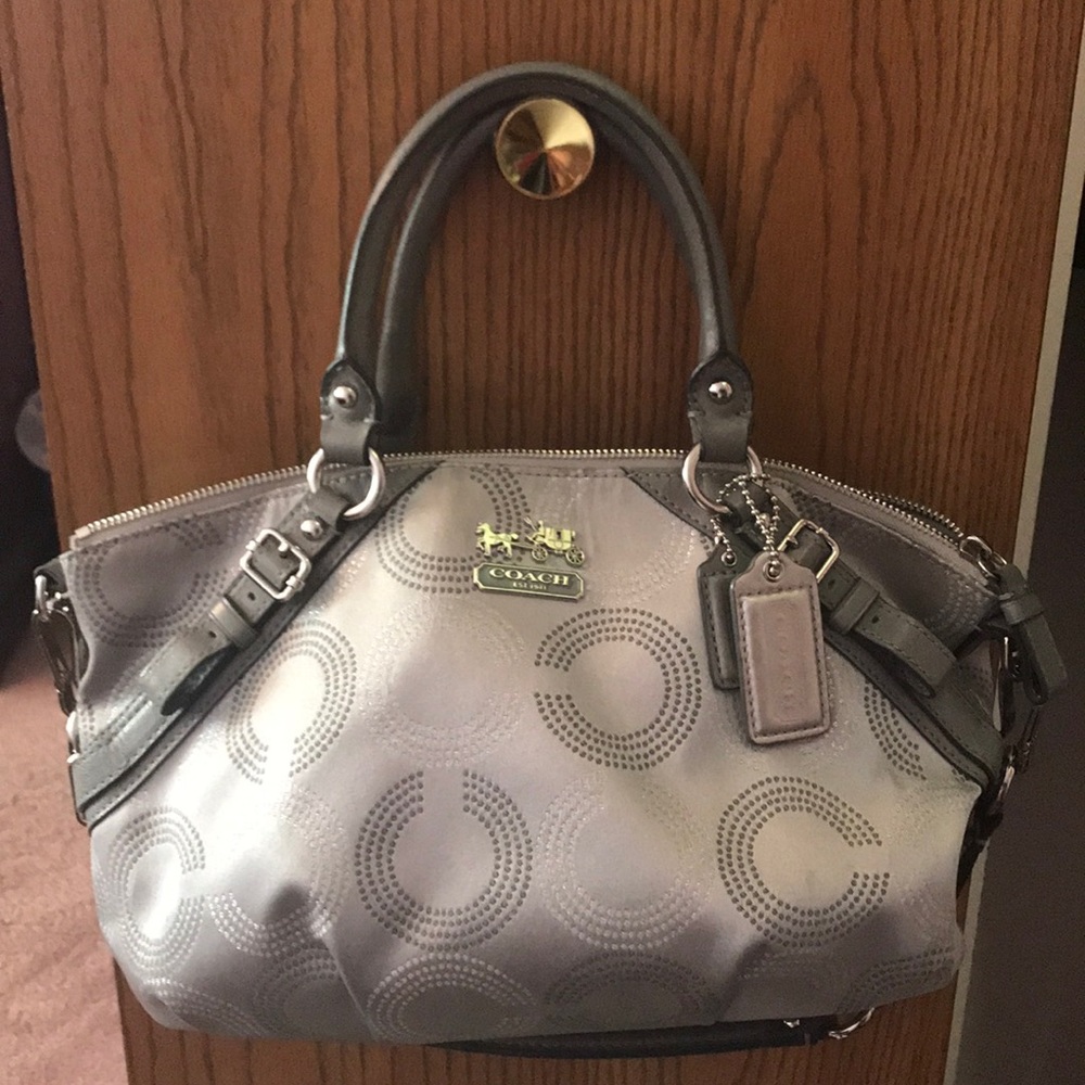 Gray coach purse